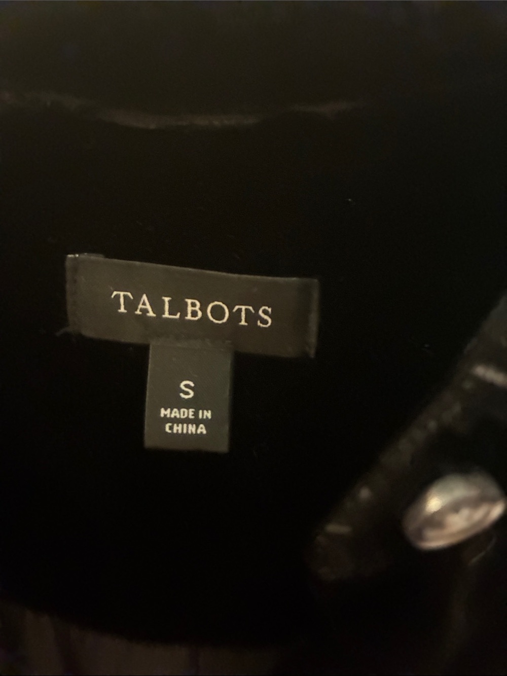 Talbots Black Velvet Button-Down Shirt - Picture 2 of 2